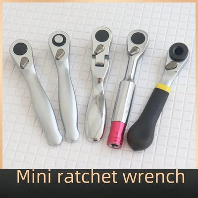 72-tooth Mini Ratchet Wrench Narrow Space Use Screwdriver 1/4 Small Fly Head Tube Wrench Right Left Rotation