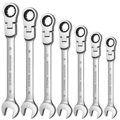 Flexible Pivoting Head Ratchet Wrench Spanner Garage Metric hand Tool 6mm-24mm For auto and Home Repair 1pcs