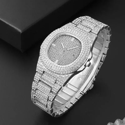 Luxury Fashion Mens Stainless Steel Watches Male Sports Quartz Wristwatch Calendar Luminous Clock Men Business Casual Watch