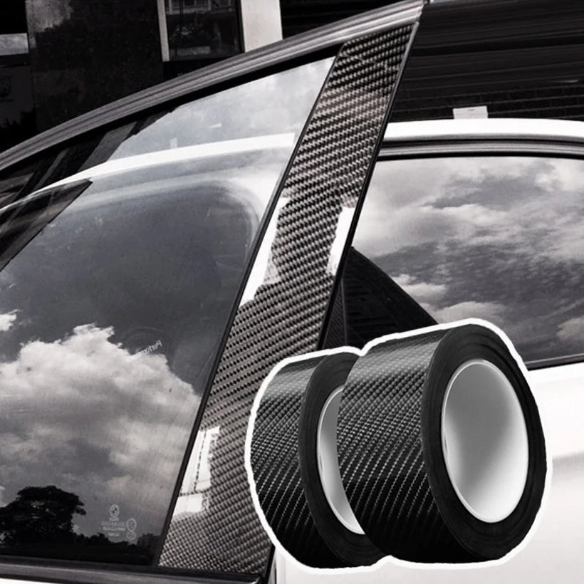 Carbon Fiber Car Sticker DIY Paste Protector Strip Auto Door Sill Side Mirror Anti Scratch Tape Waterproof Protection Film