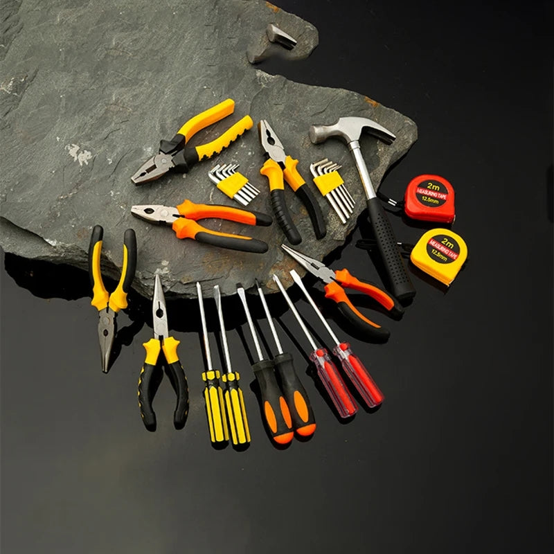 Complete Tools Set Kit Professional Hand Toolbox General Household Work Tool box Repairs Maintenance Metal Carpentry Tools
