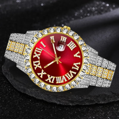 Iced Out Watch Men Luxury Brand Full Diamond Mens Watches AAA CZ Quartz Men's Watch Waterproof Hip Hop Male Clock Gift for Men