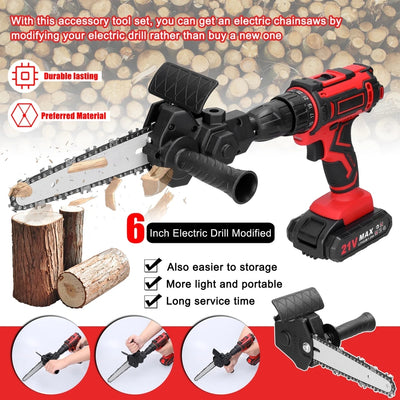 4/6 Inch Electric Drill Modified To Electric Chainsaw Tool Set Attachment Electric Chainsaw Accessory Woodworking Cutting Tool