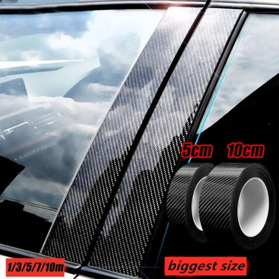 Carbon Fiber Car Sticker DIY Paste Protector Strip Auto Door Sill Side Mirror Anti Scratch Tape Waterproof Protection Film
