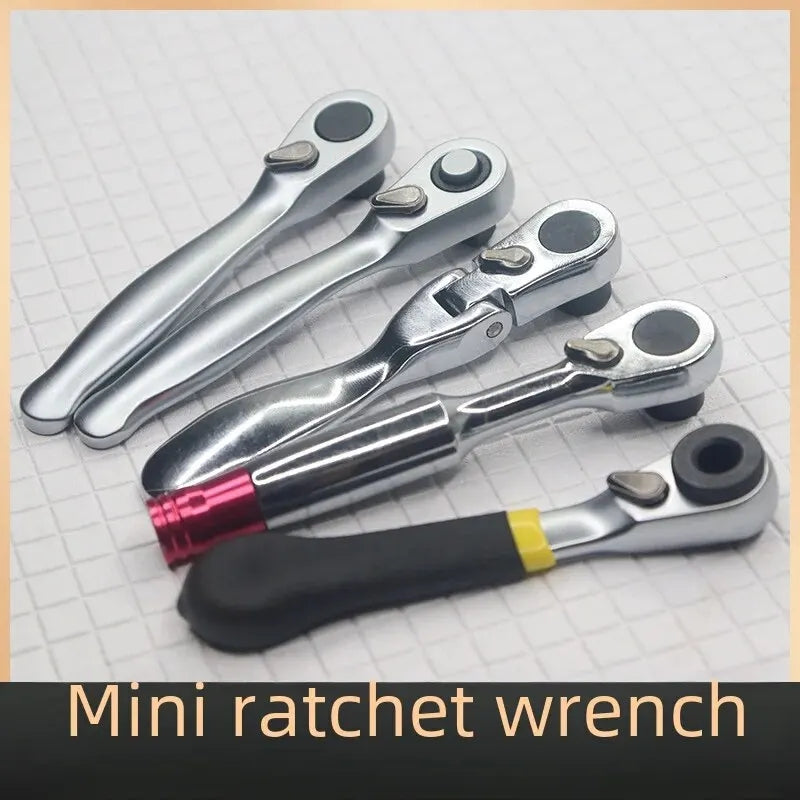 72-tooth Mini Ratchet Wrench Narrow Space Use Screwdriver 1/4 Small Fly Head Tube Wrench Right Left Rotation