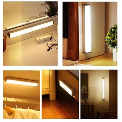 Night Light Motion Sensor Light Wireless LED TYPE-C Rechargeable Lamp Cabinet Wardrobe Lamp Staircase Backlight For Kitchen LED