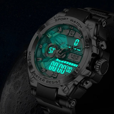 LIGE Digital Men Military Watch 50m Waterproof Wristwatch LED Quartz Clock Sport Watch Male Big Watches Men Relogios Masculino - My Store