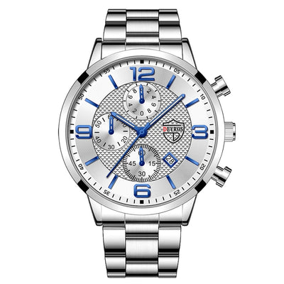 Reloj hombre Luxury Business Men Watchs Stainless Steel Quartz WristWatch Male Leather Calendar Luminous Clock relogio masculino - My Store