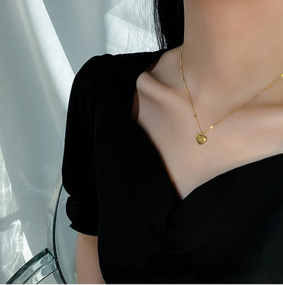 XIYANIKE 316L Stainless Steel Gold Color Love Heart Necklaces For Women Chokers 2021Trend Fashion Festival Party Gift Jewelry - My Store