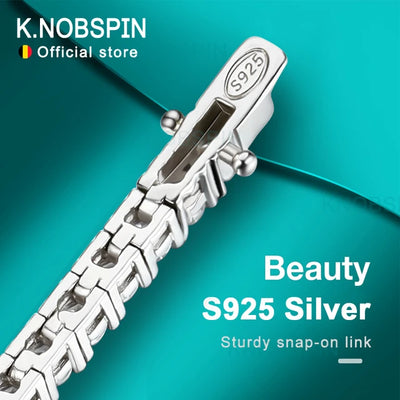 Knobspin 3mm 4mm Moissanite Tennis Bracelet Full Diamond GRA 925 Silver Plated 18k Wedding Party Jewelry Bracelets for Women Man - My Store