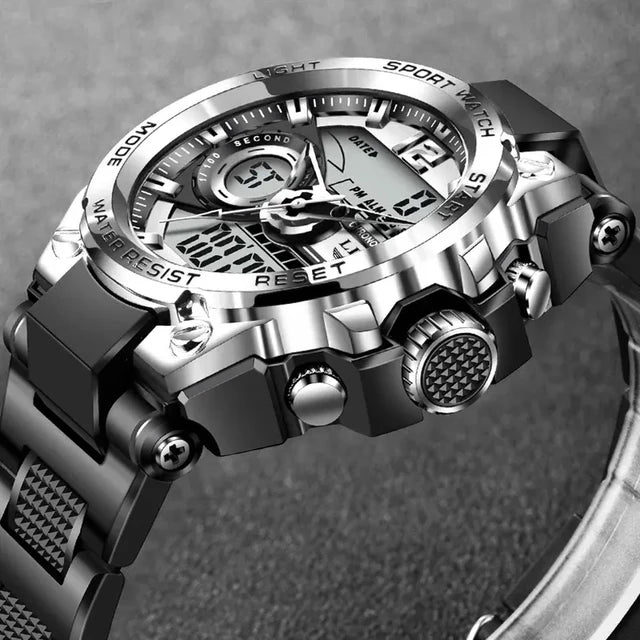LIGE Digital Men Military Watch 50m Waterproof Wristwatch LED Quartz Clock Sport Watch Male Big Watches Men Relogios Masculino - My Store