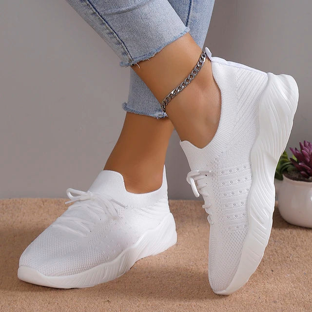 Women Mesh Breathable Casual Sneakers Lace-up Vulcanized Shoes Ladies Platform Sneakers Female Shoes Plus Size Zapatos De Mujer - My Store