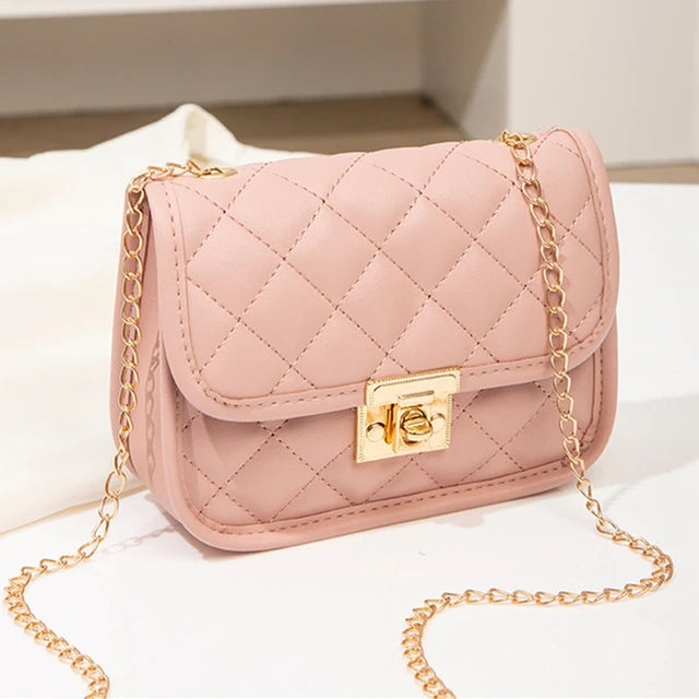 2022 New Fashion Female Shoulder Bag Rhombus Embroidered Solid Color Chain Women's Shoulder Crossbody Casual Trendy Phone Bag - My Store