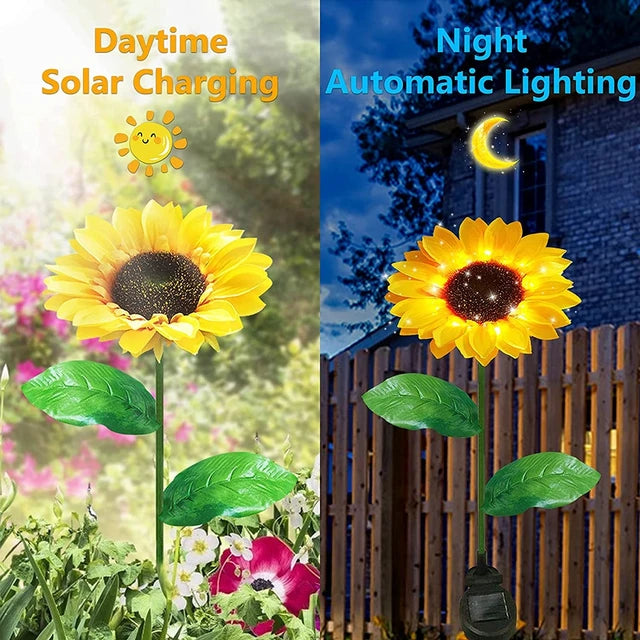 LED Solar Sunflower Outdoor Lawn Light IP65 Waterproof Pathway Yard Wedding Holiday Garden Decoration Solar Flowers Lamp - My Store