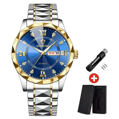 Fashion Men's Watches Fashion Trend Quartz Wristwatch Original Waterproof Stainless Steel Watch for Man Date Week 2023 Top Sale - My Store