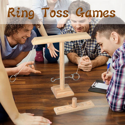 Ring Toss Games for Kids Adults Home Party Drinking Games Fast-paced Handheld Wooden Board Games Shot Ladder Bundle Outdoor Bars - My Store
