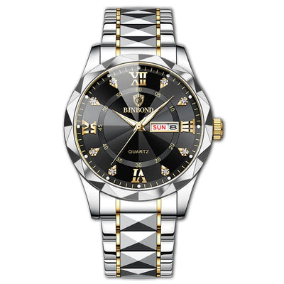 Fashion Men's Watches Fashion Trend Quartz Wristwatch Original Waterproof Stainless Steel Watch for Man Date Week 2023 Top Sale - My Store