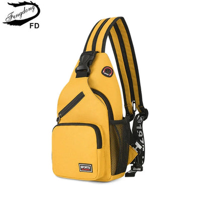 Fengdong fashion Yellow small crossbody bags for women messenger bags sling chest bag female mini travel sport shoulder bag pack - My Store