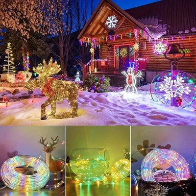 Outdoor Solar Tube Rope Led Light Garden Christmas Decoration 22m/12m Xmas Wedding Garland WaterProof String Light Fairy Strip - My Store