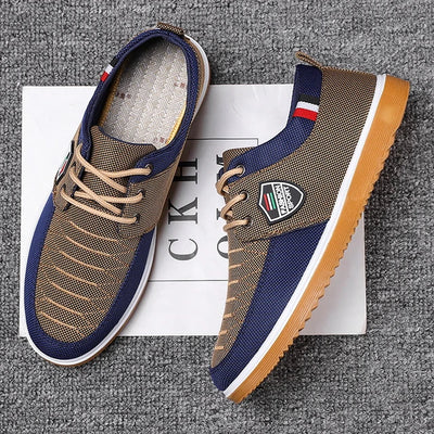 New Men's Canvas Shoes Lightweight Sports Shoes Casual Mesh Breathable Vulcanized Shoes Classic Fashion Lace Up Work Shoes 2023 - My Store