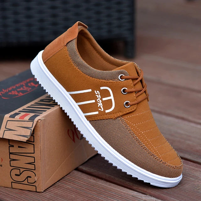 New Men's Canvas Shoes Lightweight Sports Shoes Casual Mesh Breathable Vulcanized Shoes Classic Fashion Lace Up Work Shoes 2023 - My Store